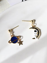 Asymmetric Spaceman Earth Earrings